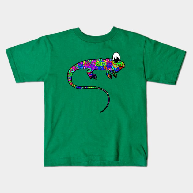 Colorful Iguana Kids T-Shirt by Shrenk